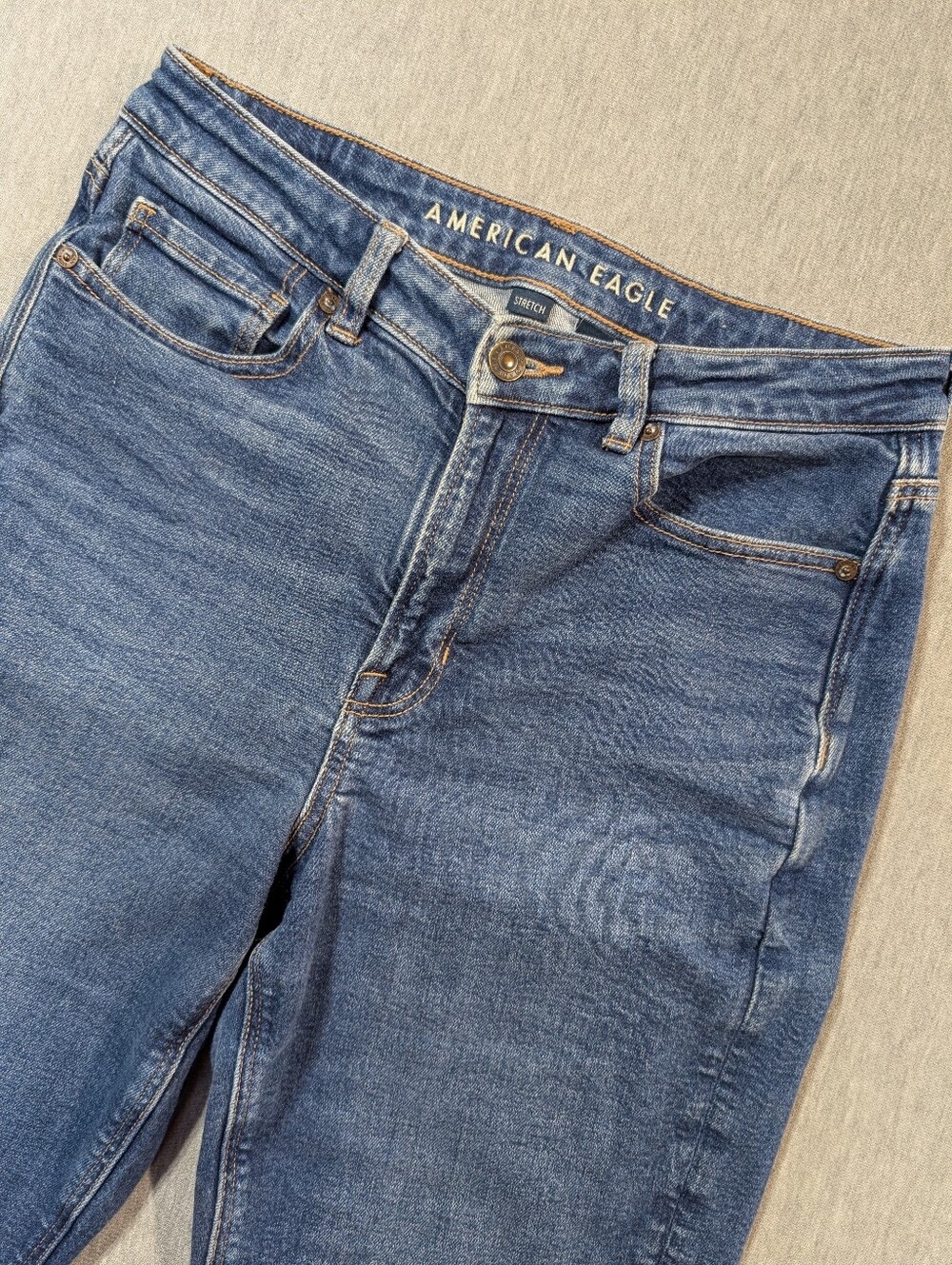 American Eagle Mom Jean Women's 8 X-Short Blue Stretch